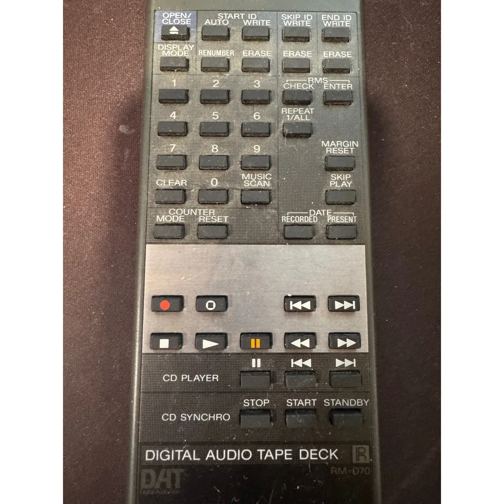 Sony RM-D70 Remote Control for Sony DTC-A7 DAT Digital Audio Tape Deck Gray
